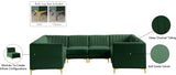 Alina Velvet / Engineered Wood / Metal / Foam Contemporary Green Velvet Modular Sectional - 119" W x 93" D x 31" H