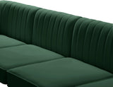 Alina Velvet / Engineered Wood / Metal / Foam Contemporary Green Velvet Modular Sectional - 145" W x 93" D x 31" H