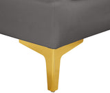 Alina Velvet / Engineered Wood / Metal / Foam Contemporary Grey Velvet Corner Chair - 33.5" W x 33.5" D x 31" H