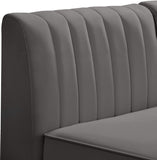 Alina Velvet / Engineered Wood / Metal / Foam Contemporary Grey Velvet Modular Sofa - 119" W x 33.5" D x 31" H