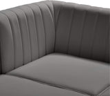 Alina Velvet / Engineered Wood / Metal / Foam Contemporary Grey Velvet Modular Sofa - 119" W x 33.5" D x 31" H