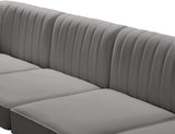 Alina Velvet / Engineered Wood / Metal / Foam Contemporary Grey Velvet Modular Sofa - 119" W x 33.5" D x 31" H