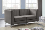 Alina Velvet / Engineered Wood / Metal / Foam Contemporary Grey Velvet Modular Sofa - 67" W x 33.5" D x 31" H