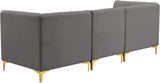 Alina Velvet / Engineered Wood / Metal / Foam Contemporary Grey Velvet Modular Sofa - 93" W x 33.5" D x 31" H