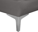 Alina Velvet / Engineered Wood / Metal / Foam Contemporary Grey Velvet Modular Sectional - 93" W x 67" D x 31" H
