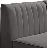 Alina Velvet / Engineered Wood / Metal / Foam Contemporary Grey Velvet Modular Sectional - 119" W x 59.5" D x 31" H