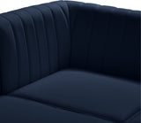 Alina Velvet / Engineered Wood / Metal / Foam Contemporary Navy Velvet Armless Chair - 26" W x 33.5" D x 31" H