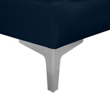 Alina Velvet / Engineered Wood / Metal / Foam Contemporary Navy Velvet Corner Chair - 33.5" W x 33.5" D x 31" H