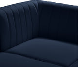 Alina Velvet / Engineered Wood / Metal / Foam Contemporary Navy Velvet Modular Sofa - 119" W x 33.5" D x 31" H