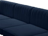 Alina Velvet / Engineered Wood / Metal / Foam Contemporary Navy Velvet Modular Sofa - 119" W x 33.5" D x 31" H