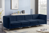 Alina Velvet / Engineered Wood / Metal / Foam Contemporary Navy Velvet Modular Sofa - 119" W x 33.5" D x 31" H