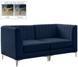 Alina Velvet / Engineered Wood / Metal / Foam Contemporary Navy Velvet Modular Sofa - 67" W x 33.5" D x 31" H