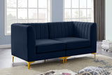 Alina Velvet / Engineered Wood / Metal / Foam Contemporary Navy Velvet Modular Sofa - 67" W x 33.5" D x 31" H