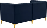 Alina Velvet / Engineered Wood / Metal / Foam Contemporary Navy Velvet Modular Sofa - 67" W x 33.5" D x 31" H