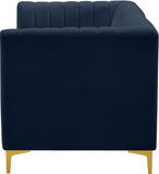 Alina Velvet / Engineered Wood / Metal / Foam Contemporary Navy Velvet Modular Sofa - 67" W x 33.5" D x 31" H