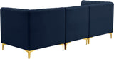 Alina Velvet / Engineered Wood / Metal / Foam Contemporary Navy Velvet Modular Sofa - 93" W x 33.5" D x 31" H