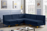 Alina Velvet / Engineered Wood / Metal / Foam Contemporary Navy Velvet Modular Sectional - 85.5" W x 85.5" D x 31" H