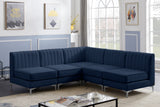 Alina Velvet / Engineered Wood / Metal / Foam Contemporary Navy Velvet Modular Sectional - 85.5" W x 85.5" D x 31" H