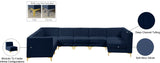 Alina Velvet / Engineered Wood / Metal / Foam Contemporary Navy Velvet Modular Sectional - 119" W x 119" D x 31" H