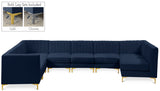 Alina Velvet / Engineered Wood / Metal / Foam Contemporary Navy Velvet Modular Sectional - 119" W x 119" D x 31" H