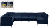 Alina Velvet / Engineered Wood / Metal / Foam Contemporary Navy Velvet Modular Sectional - 119" W x 119" D x 31" H