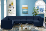 Alina Velvet / Engineered Wood / Metal / Foam Contemporary Navy Velvet Modular Sectional - 119" W x 119" D x 31" H