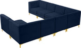 Alina Velvet / Engineered Wood / Metal / Foam Contemporary Navy Velvet Modular Sectional - 119" W x 119" D x 31" H