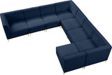 Alina Velvet / Engineered Wood / Metal / Foam Contemporary Navy Velvet Modular Sectional - 119" W x 119" D x 31" H