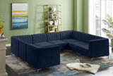 Alina Velvet / Engineered Wood / Metal / Foam Contemporary Navy Velvet Modular Sectional - 119" W x 93" D x 31" H