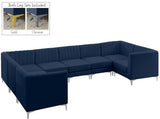 Alina Velvet / Engineered Wood / Metal / Foam Contemporary Navy Velvet Modular Sectional - 145" W x 93" D x 31" H