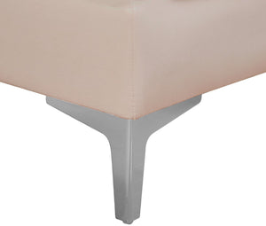 Alina Velvet / Engineered Wood / Metal / Foam Contemporary Pink Velvet Armless Chair - 26" W x 33.5" D x 31" H