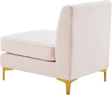 Alina Velvet / Engineered Wood / Metal / Foam Contemporary Pink Velvet Armless Chair - 26" W x 33.5" D x 31" H