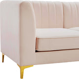 Alina Velvet / Engineered Wood / Metal / Foam Contemporary Pink Velvet Modular Sectional - 119" W x 33.5" D x 31" H