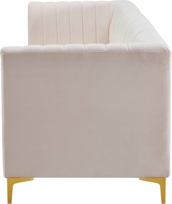 Alina Velvet / Engineered Wood / Metal / Foam Contemporary Pink Velvet Modular Sectional - 119" W x 33.5" D x 31" H