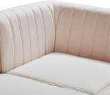 Alina Velvet / Engineered Wood / Metal / Foam Contemporary Pink Velvet Modular Sectional - 67" W x 33.5" D x 31" H