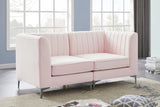 Alina Velvet / Engineered Wood / Metal / Foam Contemporary Pink Velvet Modular Sectional - 67" W x 33.5" D x 31" H