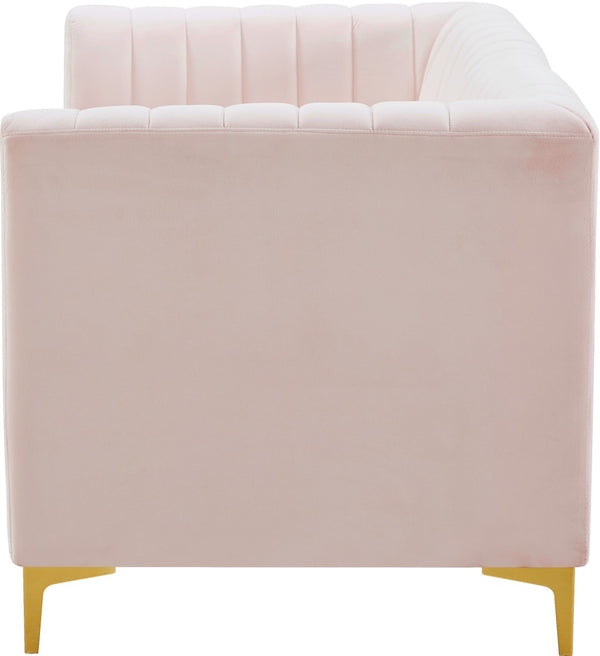 Alina Velvet / Engineered Wood / Metal / Foam Contemporary Pink Velvet Modular Sectional - 67" W x 33.5" D x 31" H