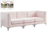 Alina Velvet / Engineered Wood / Metal / Foam Contemporary Pink Velvet Modular Sectional - 93" W x 33.5" D x 31" H