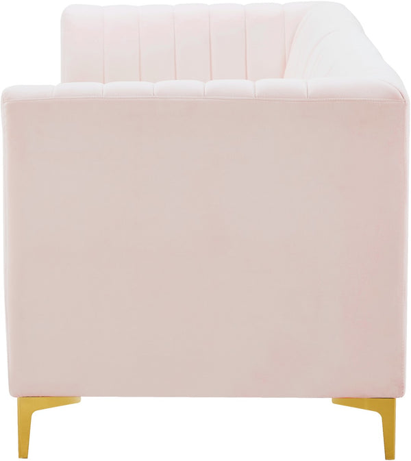 Alina Velvet / Engineered Wood / Metal / Foam Contemporary Pink Velvet Modular Sectional - 93" W x 33.5" D x 31" H