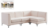 Alina Velvet / Engineered Wood / Metal / Foam Contemporary Pink Velvet Modular Sectional - 93" W x 67" D x 31" H