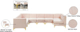 Alina Velvet / Engineered Wood / Metal / Foam Contemporary Pink Velvet Modular Sectional - 119" W x 119" D x 31" H