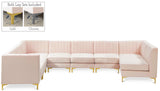 Alina Velvet / Engineered Wood / Metal / Foam Contemporary Pink Velvet Modular Sectional - 119" W x 119" D x 31" H