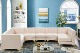 Alina Velvet / Engineered Wood / Metal / Foam Contemporary Pink Velvet Modular Sectional - 119" W x 119" D x 31" H