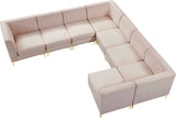 Alina Velvet / Engineered Wood / Metal / Foam Contemporary Pink Velvet Modular Sectional - 119" W x 119" D x 31" H