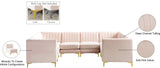 Alina Velvet / Engineered Wood / Metal / Foam Contemporary Pink Velvet Modular Sectional - 119" W x 93" D x 31" H