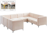 Alina Velvet / Engineered Wood / Metal / Foam Contemporary Pink Velvet Modular Sectional - 119" W x 93" D x 31" H