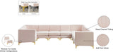 Alina Velvet / Engineered Wood / Metal / Foam Contemporary Pink Velvet Modular Sectional - 145" W x 93" D x 31" H