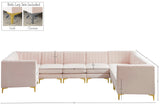 Alina Velvet / Engineered Wood / Metal / Foam Contemporary Pink Velvet Modular Sectional - 145" W x 93" D x 31" H