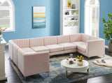 Alina Velvet / Engineered Wood / Metal / Foam Contemporary Pink Velvet Modular Sectional - 145" W x 93" D x 31" H