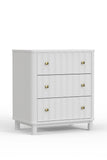 Alpine Furniture Stapleton 3 Drawer Small Chest, White 2090-04 White Mahogany Solids & Veneer 30 x 20 x 34